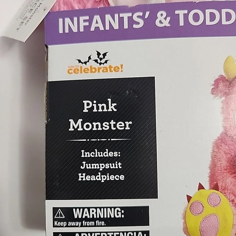 Baby Infants & Toddlers (0-6 Mo) Pink Monster Halloween Costume Complete NEW!